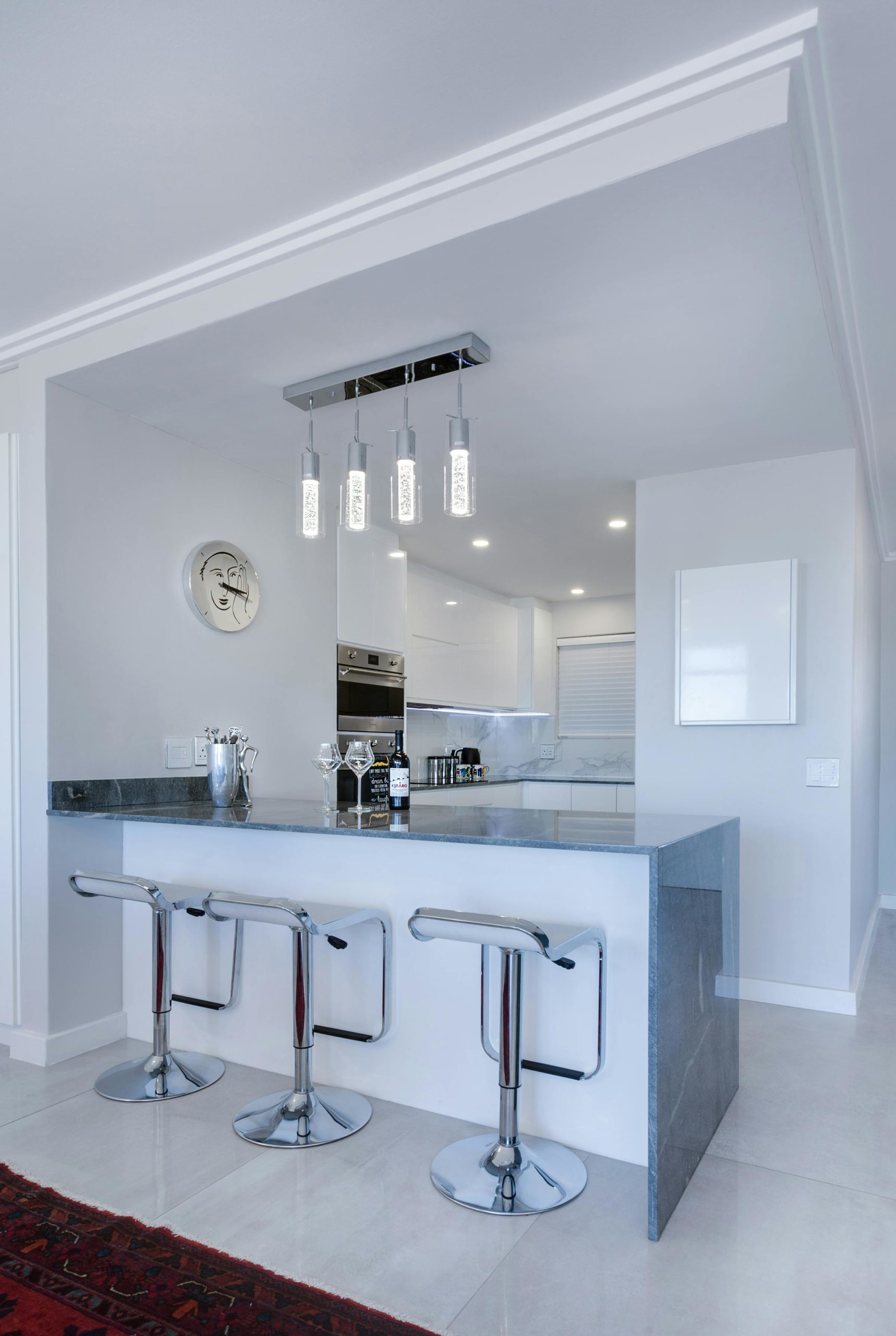 Professional chef preparing food in a bright modern kitchen